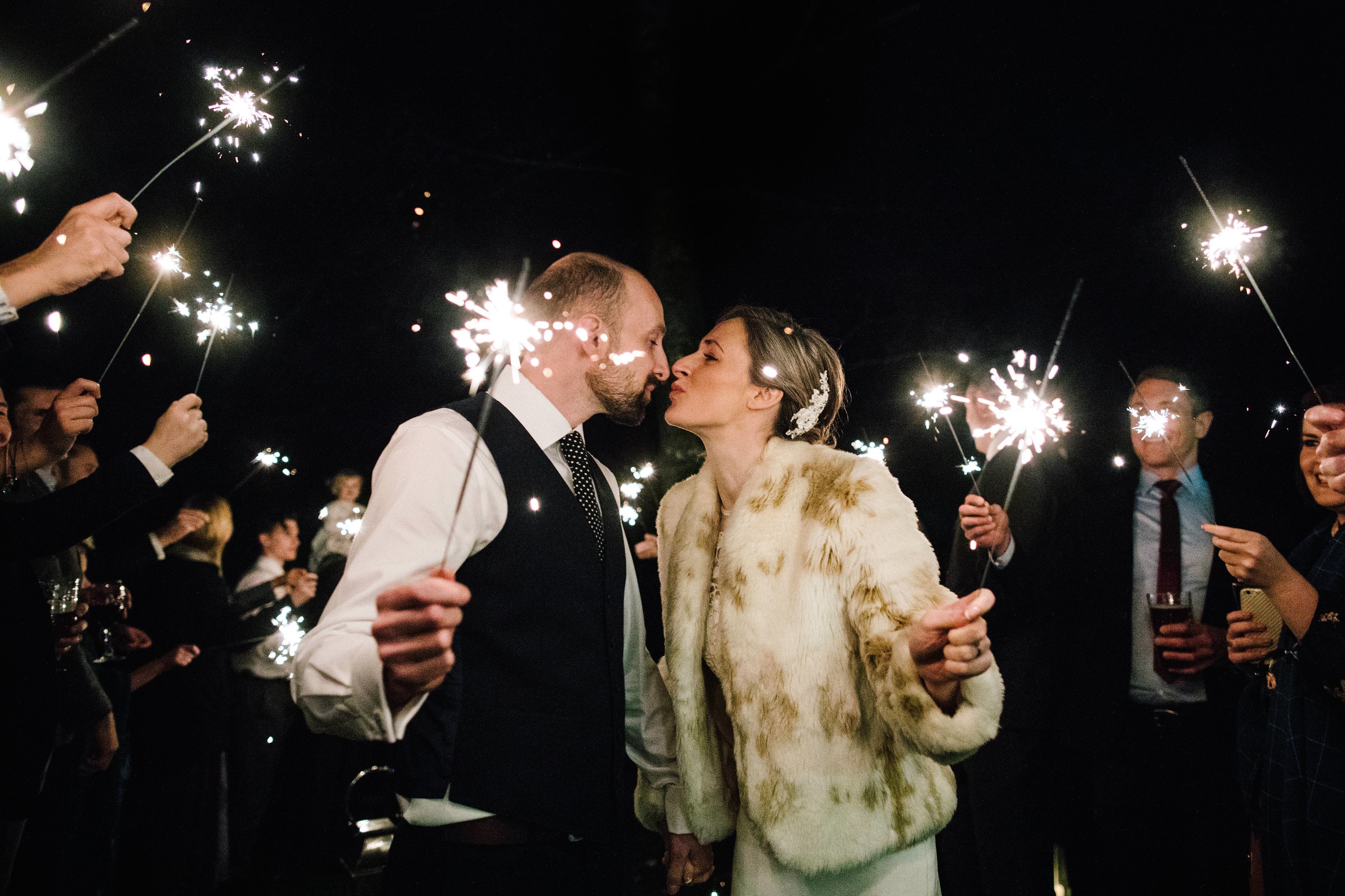 sparkler exit bride and groom